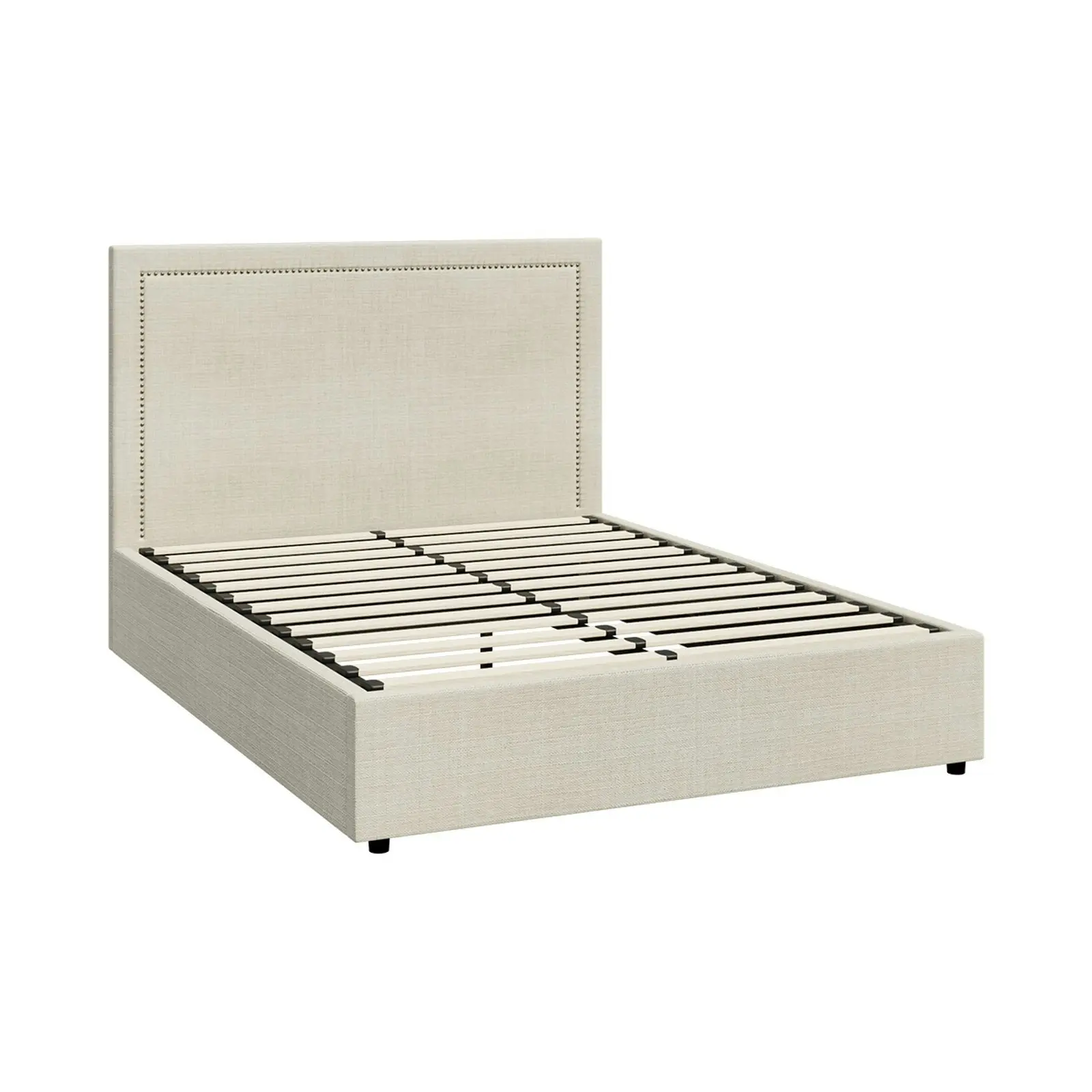 Oikiture Bed Frame Double Size Gas Lift Base with Storage ADI