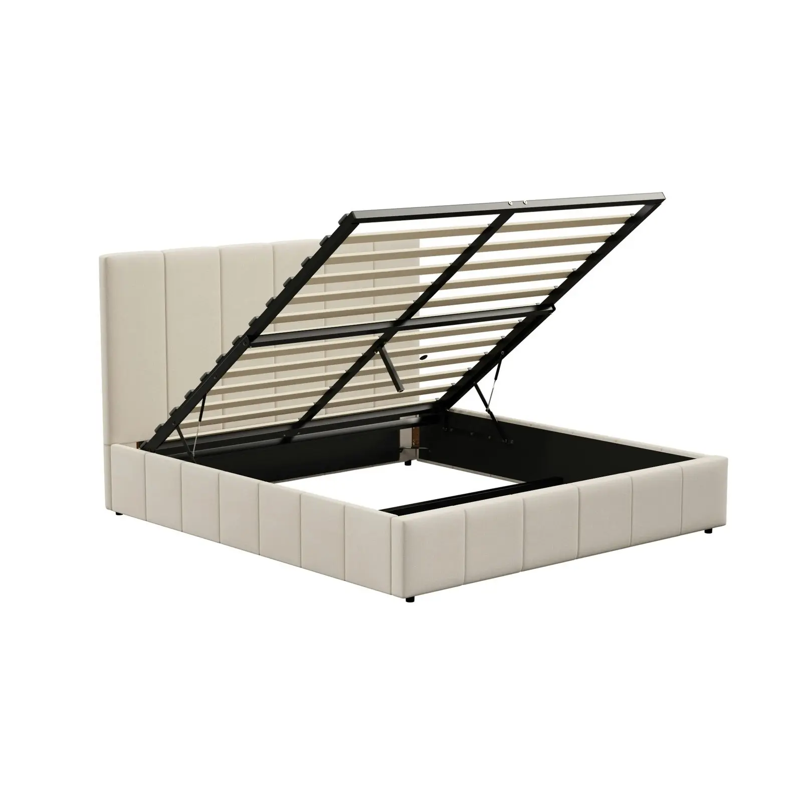 Oikiture Bed Frame Double Size Gas Lift Storage Base VISH