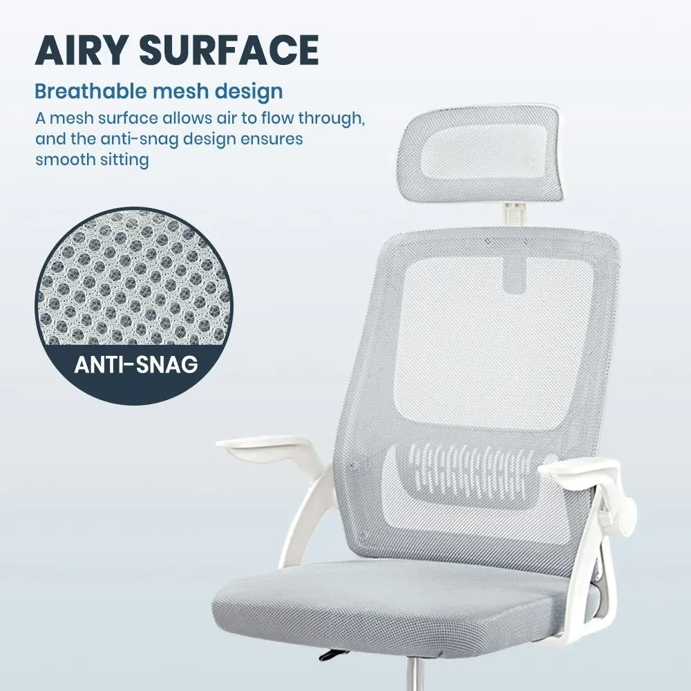 Furb Office Chair Computer Work Mesh Chairs Study Chair Ash Grey