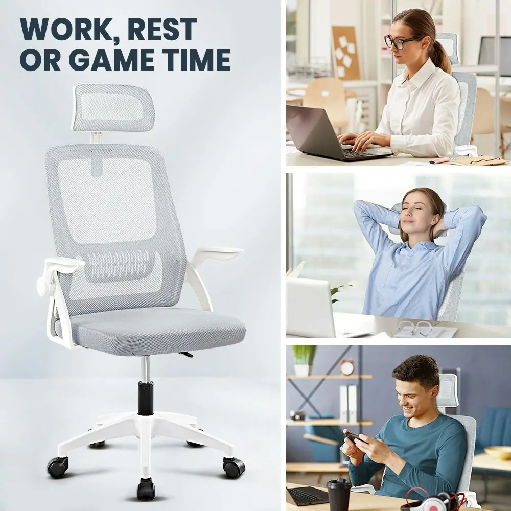 Furb Office Chair Computer Work Mesh Chairs Study Chair Ash Grey