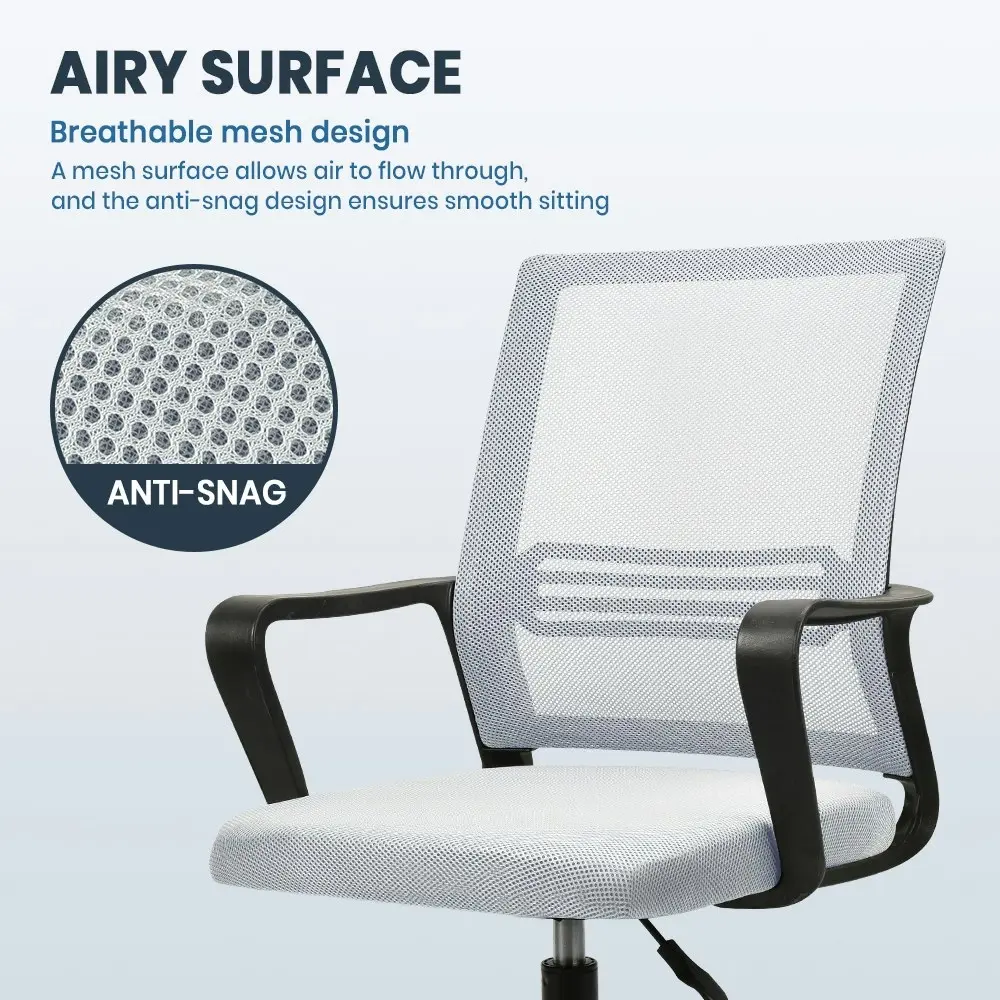 Furb Office Chair Mesh Chairs Computer Gaming Study Chai Ash Grey