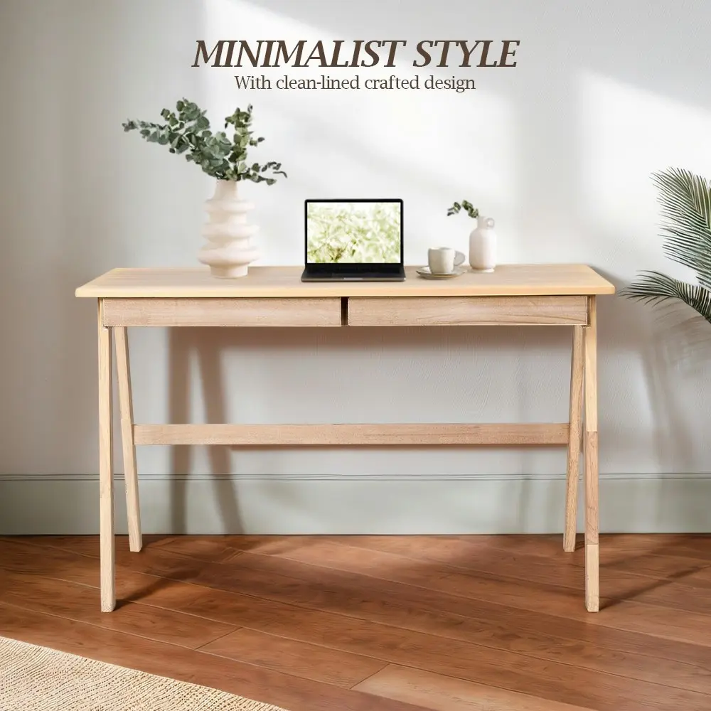 Furb 120CM Writing Computer Desk Wooden Study Home Office Desk with 2 Drawers