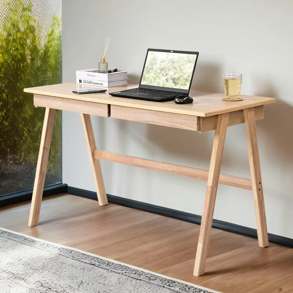 Furb 120CM Writing Computer Desk Wooden Study Home Office Desk with 2 Drawers