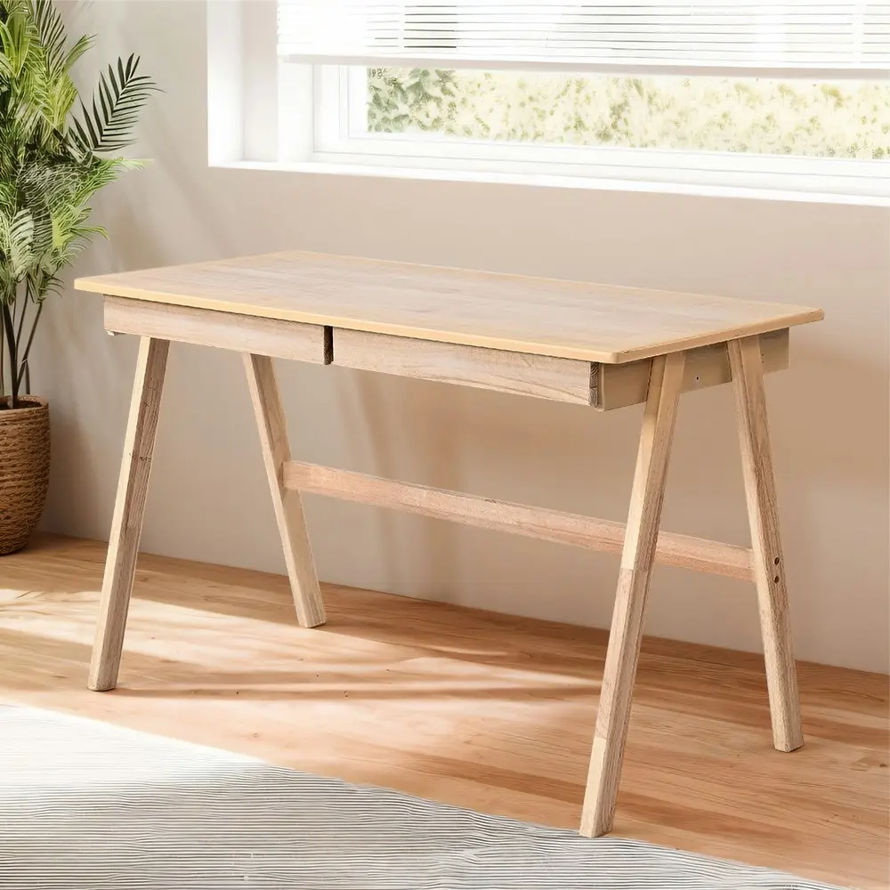 Furb 140CM Writing Computer Desk Wooden Study Home Office Desk with 2 Drawers