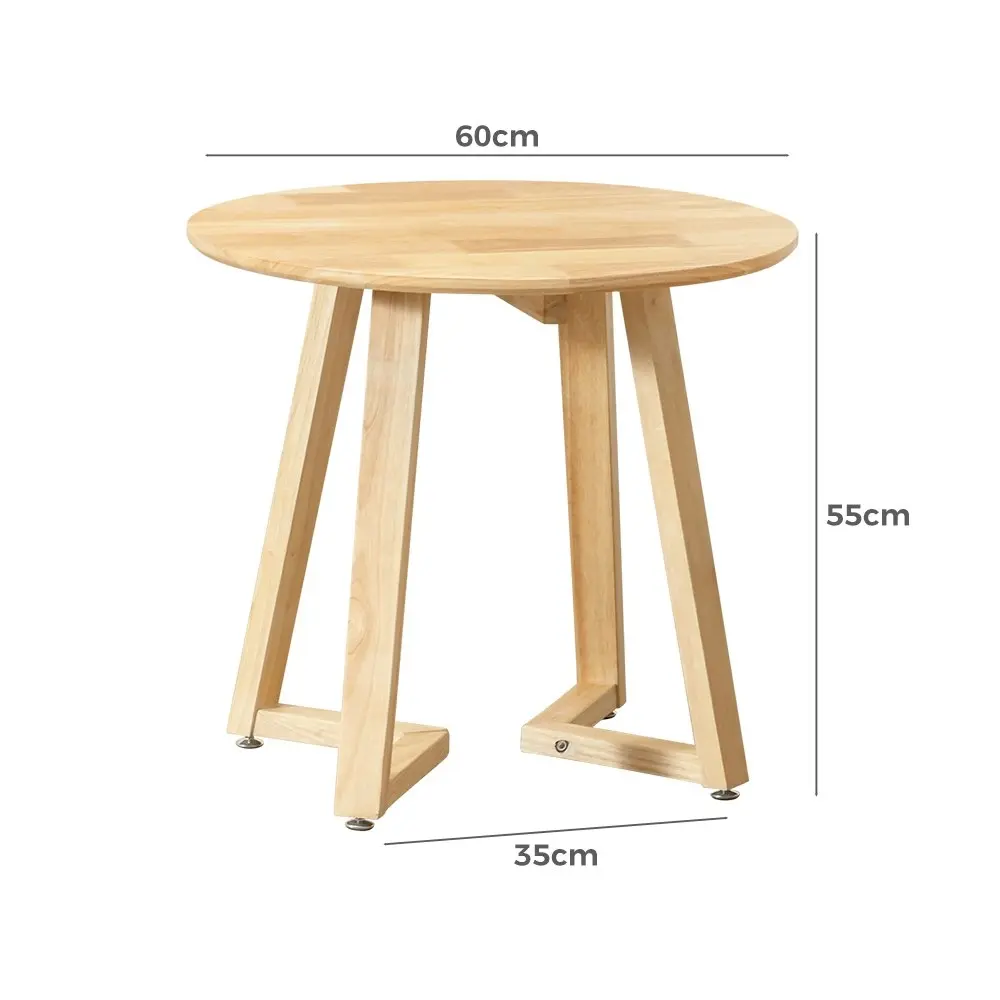 Furb Set of 2 Round Coffee Table Wooden End Table Side Table for Living Room