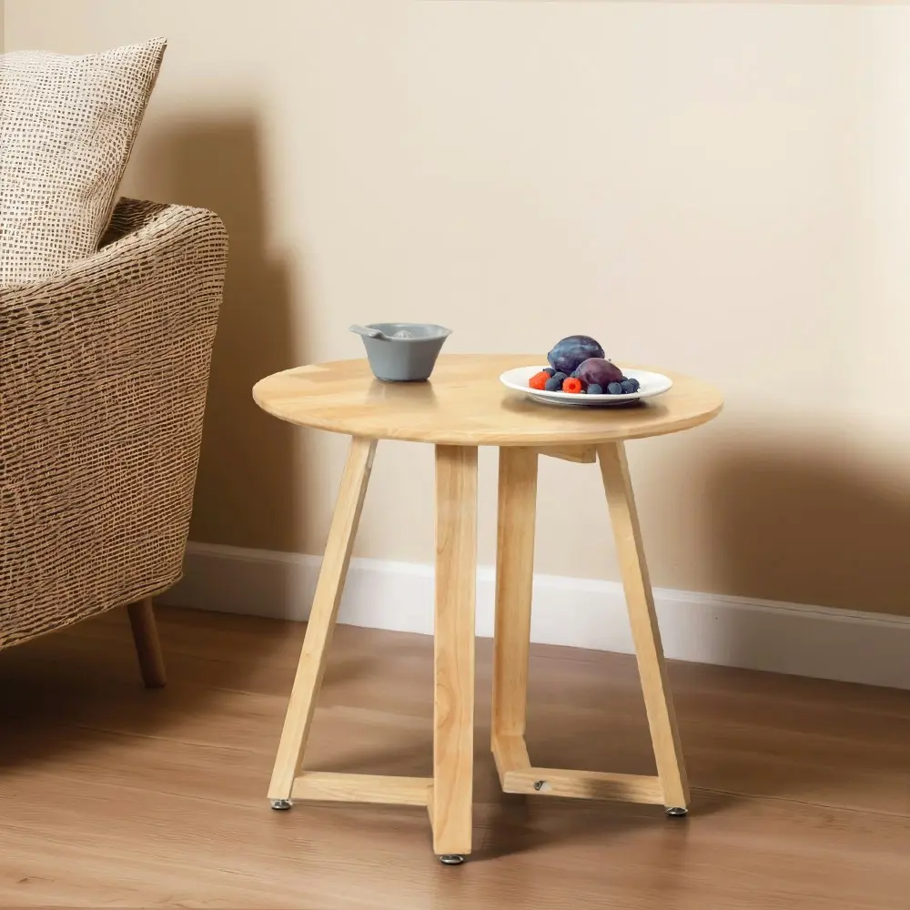 Furb Set of 2 Round Coffee Table Wooden End Table Side Table for Living Room