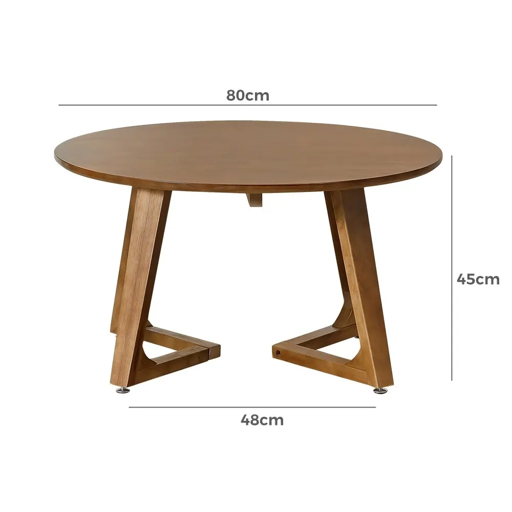 Furb Set of 2 Round Coffee Table Wooden End Table Side Tables Wooden Furniture