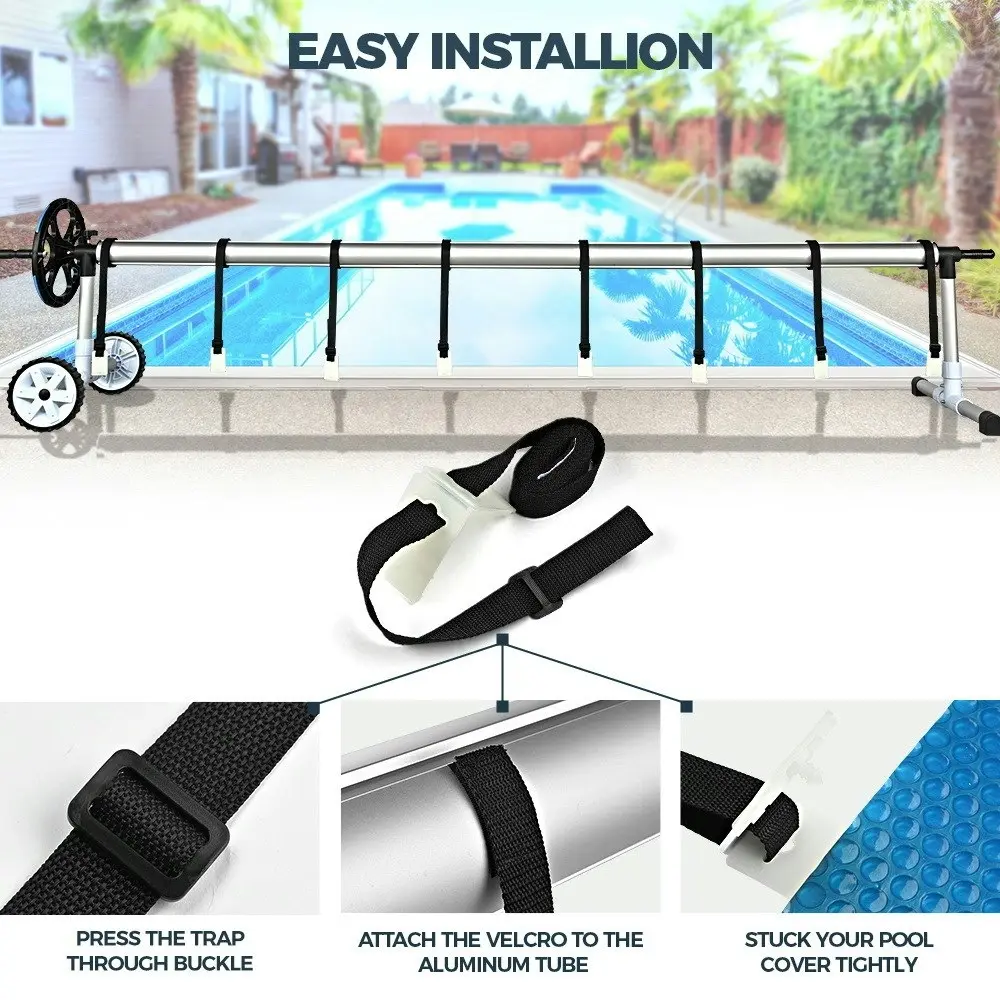 Groverdi Pool Cover Roller Adjustable 4.5M Solar Cover Reel Swimming  Blue