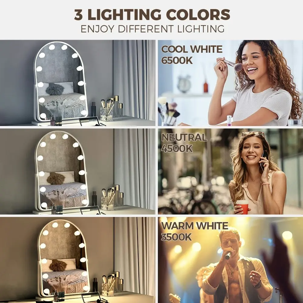 Simplus Bluetooth LED Hollywood Mirror Makeup Vanity Mirrors with Lights 65X45CM