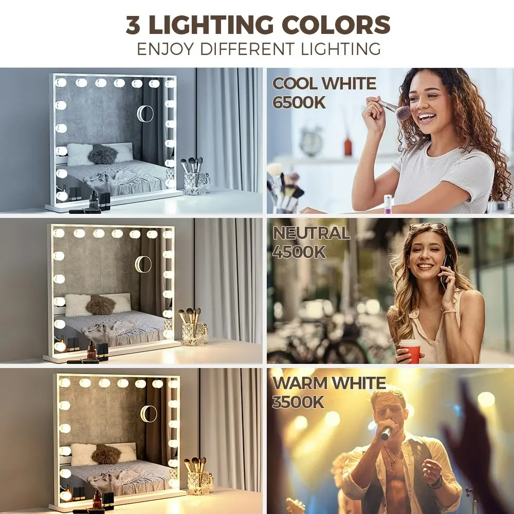 Simplus Bluetooth LED Hollywood Mirror Makeup Vanity Mirrors with Lights 80X62CM