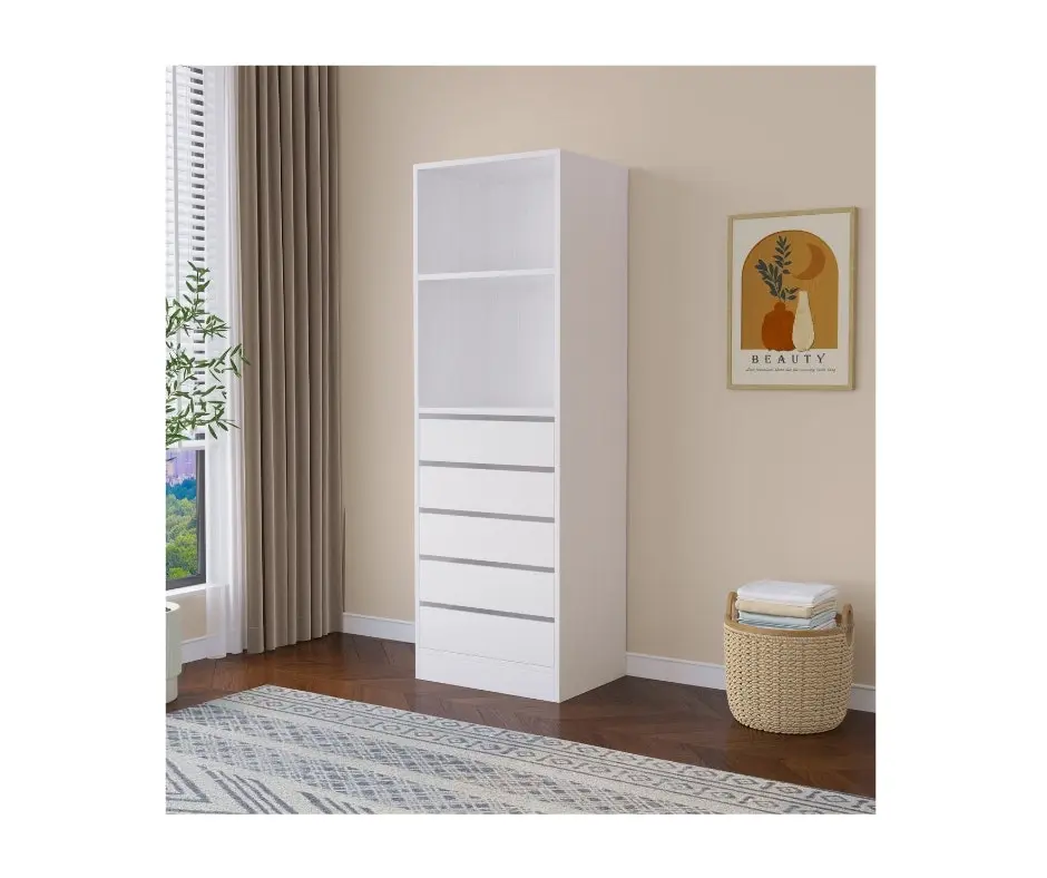 Botany 5 Drawer Shelves 600 - White