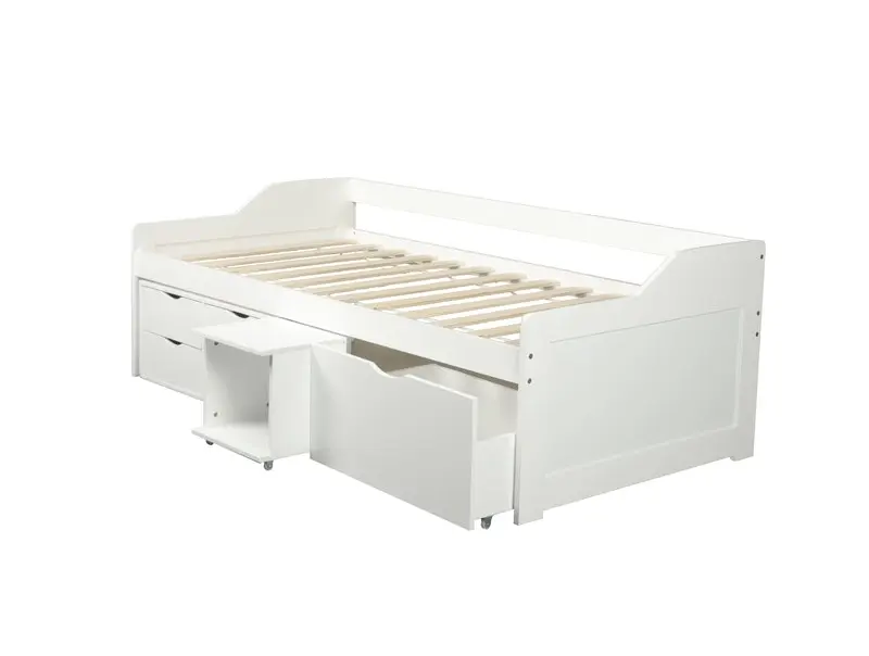 Glebe Day Bed with Drawers - White