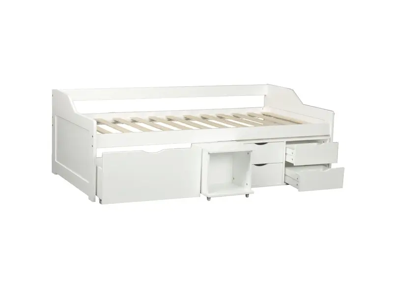 Glebe Day Bed with Drawers - White