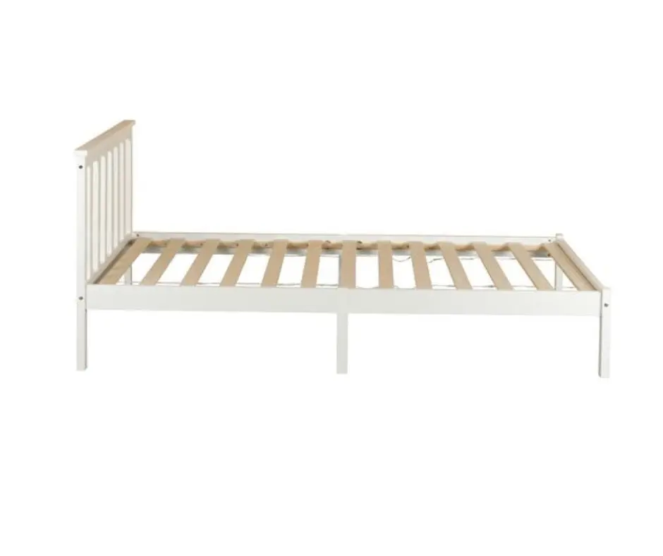 Glebe Pine Wood King Single Bed - White