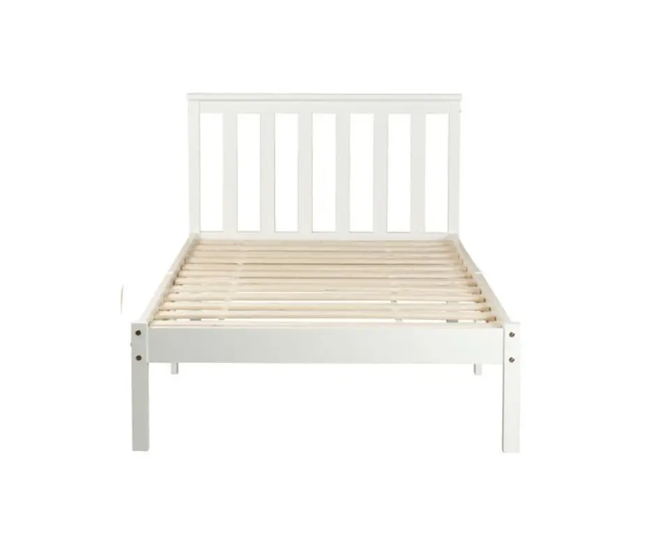 Glebe Pine Wood King Single Bed - White