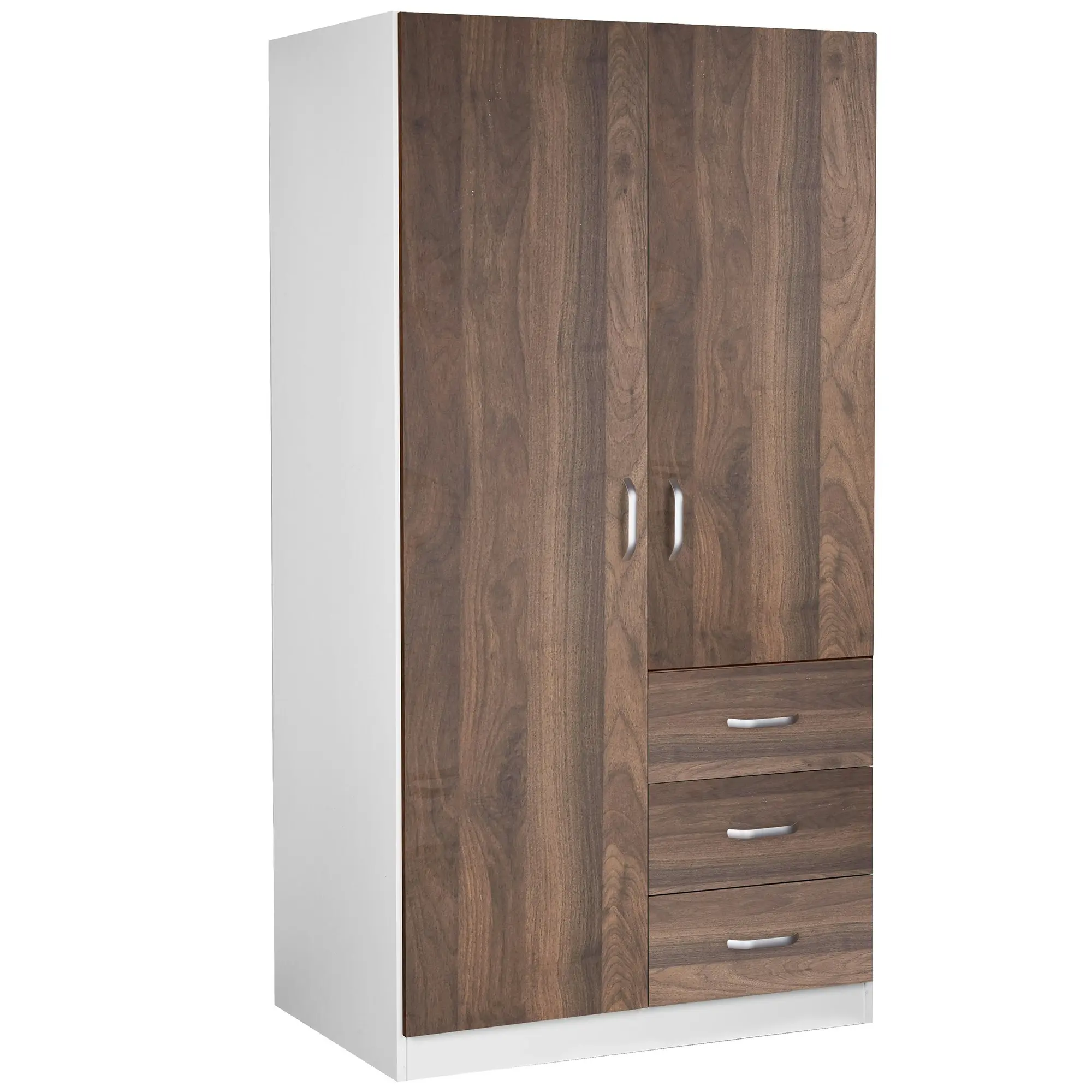 Zetland Wardrobe 2 Door 3 Drawer - Walnut