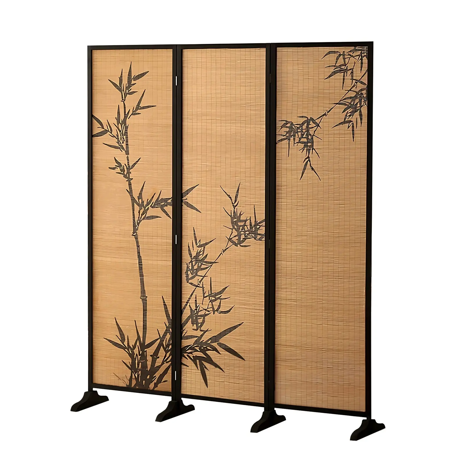 3/5/6 Panel Room Divider Screen Partition Privacy Fold Dividers Wood Stand