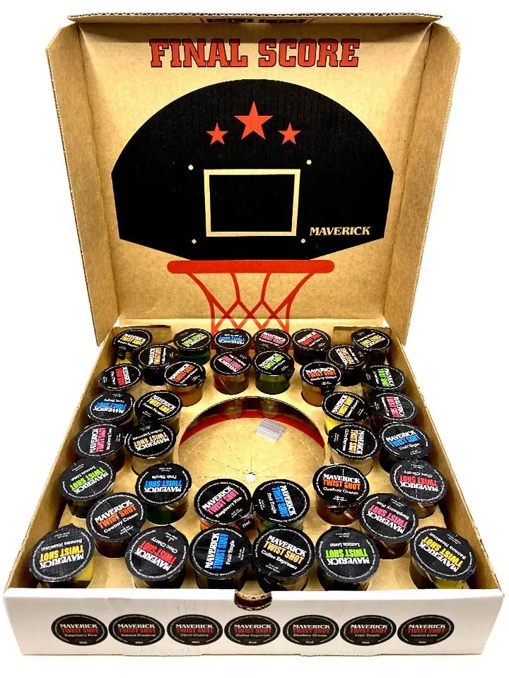 Maverick Pizza Box Twist Shots With Basketball Liqueur 36 X 25ml Shots