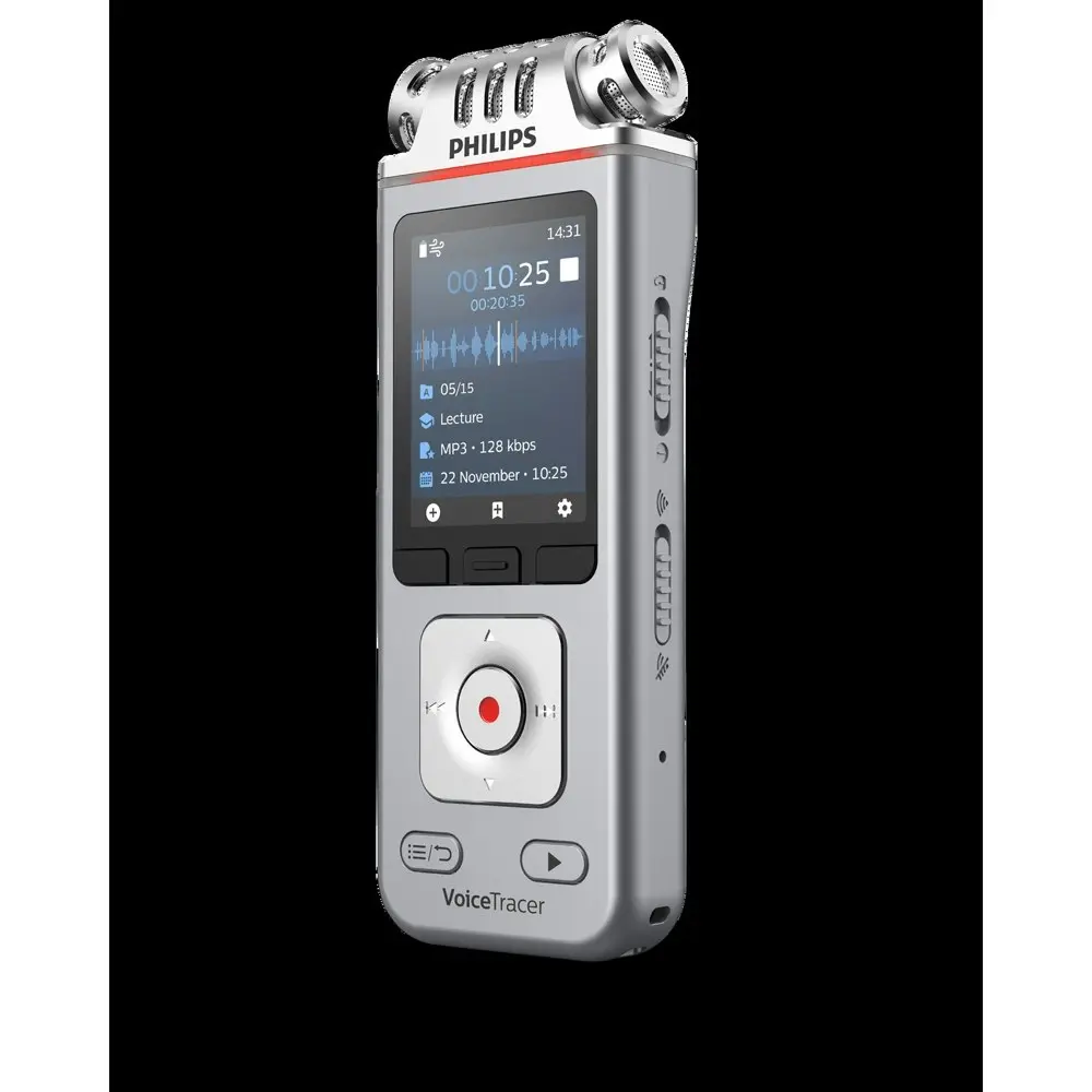 Philips DVT4115 3-Microphone Voice Recorder 5cm LCD APP Control & Sharing