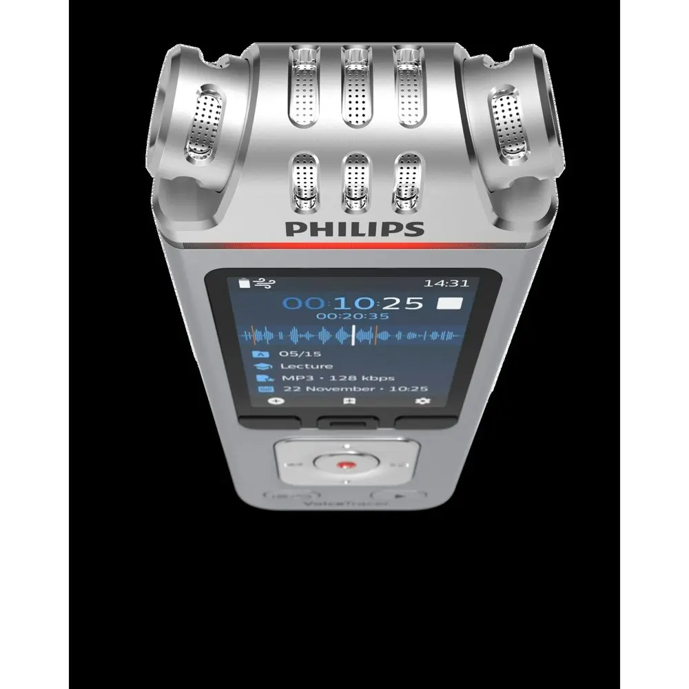 Philips DVT4115 3-Microphone Voice Recorder 5cm LCD APP Control & Sharing