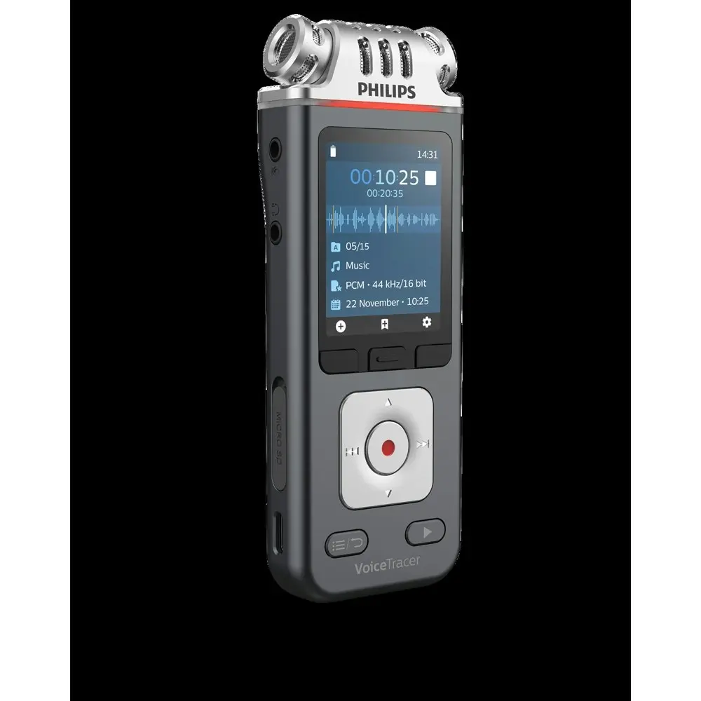 Philips DVT6115 24bit 96kHz 3-Microphone Digital Smart Voice Recorder 8gb