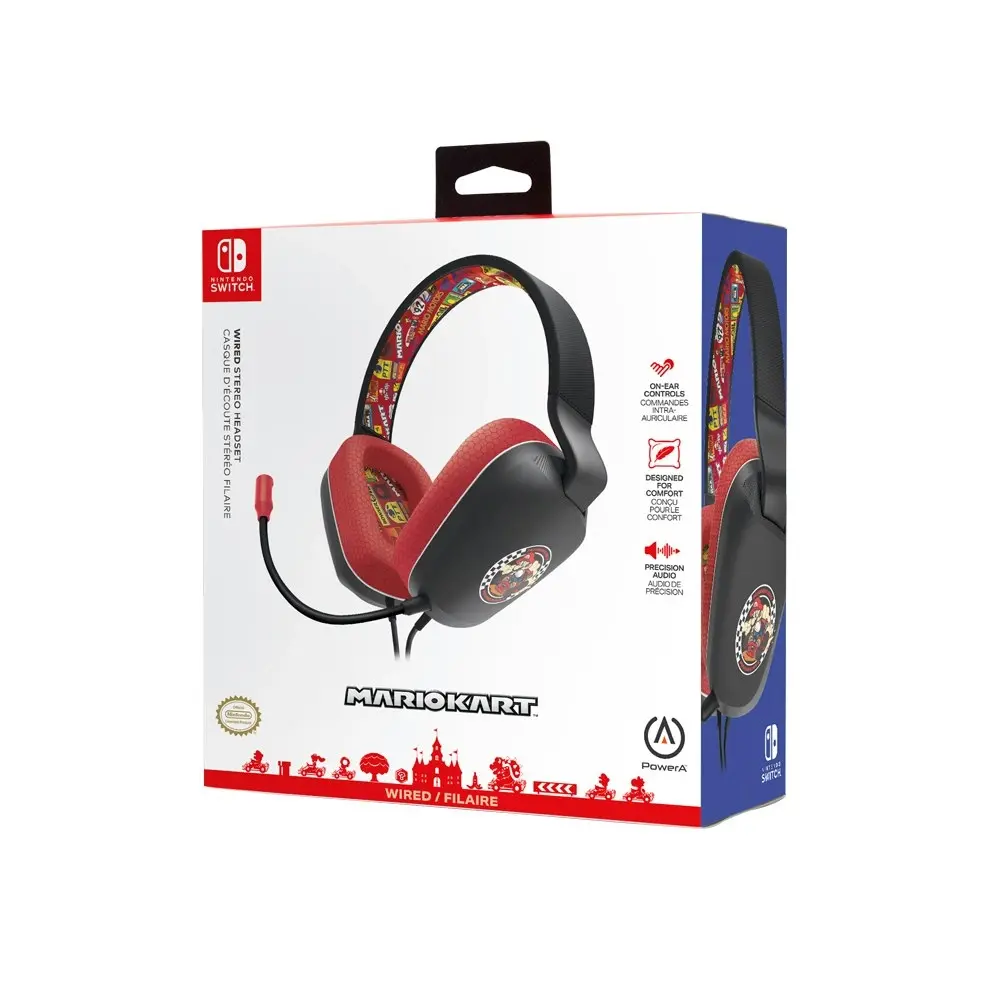 PowerA Nintendo Switch Wired Stereo Adjustable Headset Mario Kart Rivals