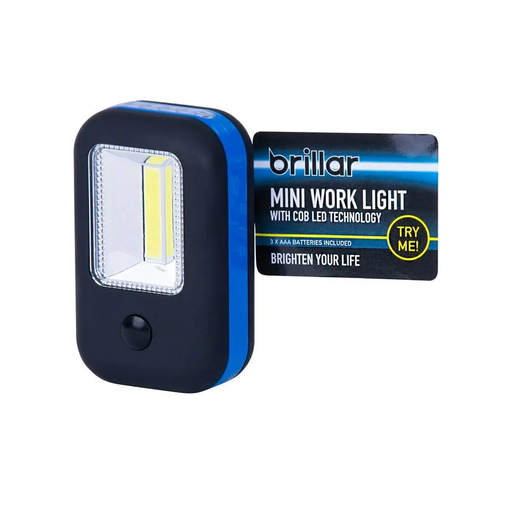 2PK Brillar Super Bright Mini Work Light - w/ COB LED Technology 200lm Assorted