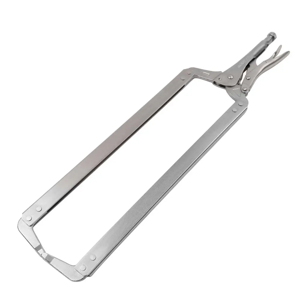 2PK Eclipse Pro Tools Chrome Locking C Clamp 600mm Regular Tips Gripping Silver