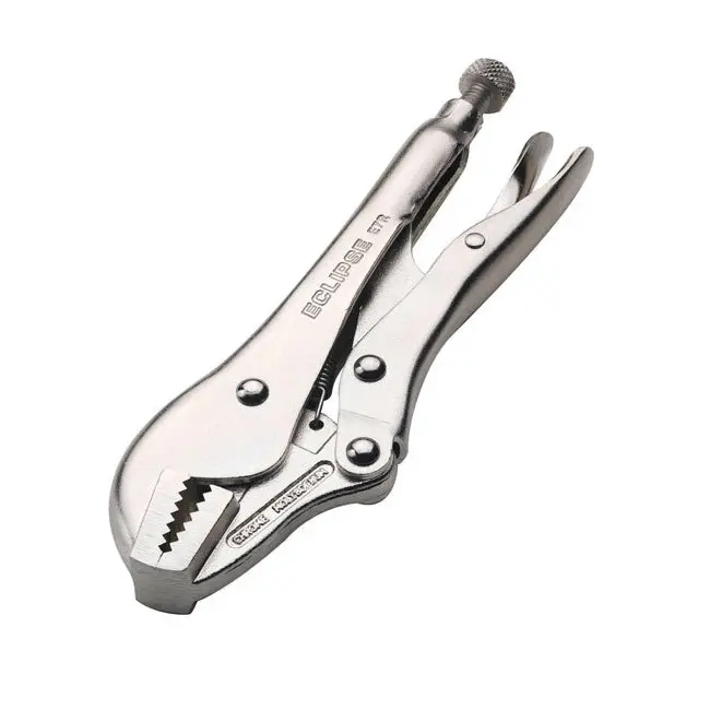 2PK Eclipse Pro Tools Steel Clamp Locking Straight Jaw 175mm Gripping Silver