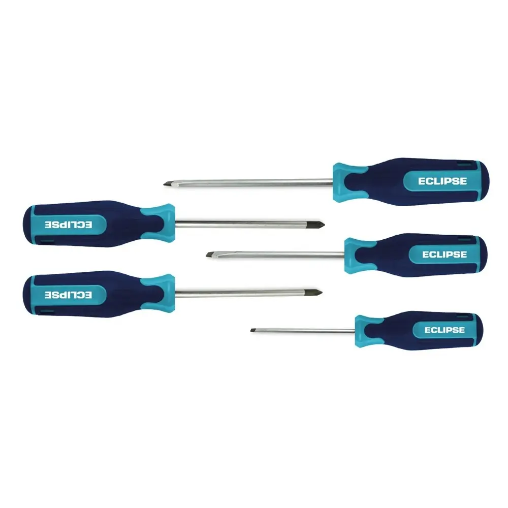 2PK 5pc Eclipse Pro Tool Parallel/Flared/Phillips/Pozi Screwdriver Set Hand Tool