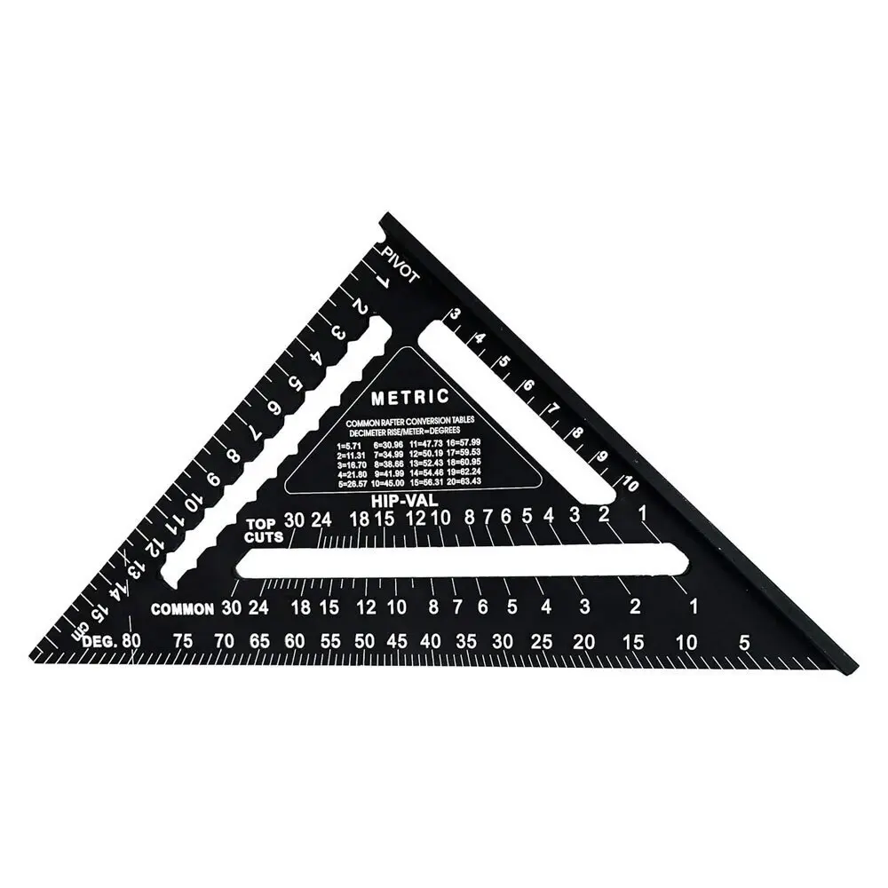 2PK Spear & Jackson Aluminium Rafter Square 155mm Angle Measuring Ruler Black