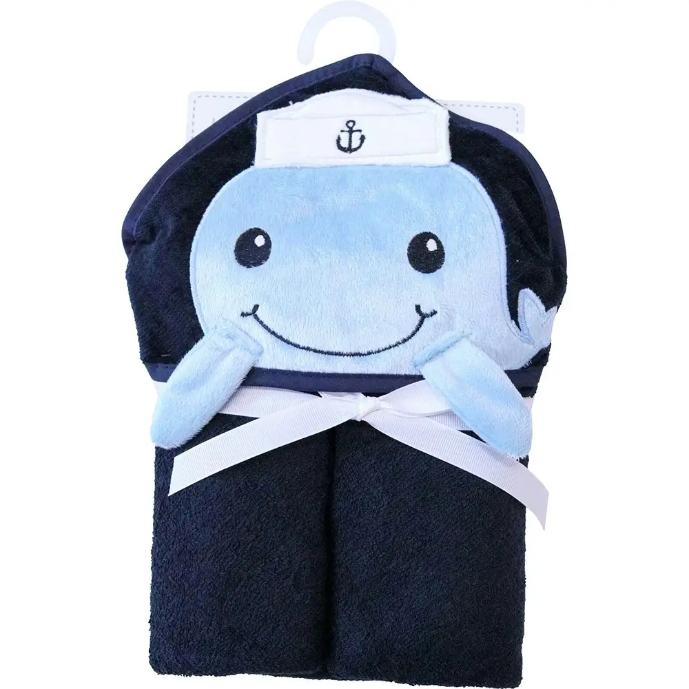 2x LVD Kids/Baby Hooded Soft Bath Time Towel Whale Home Decor/Bathroom 75cm