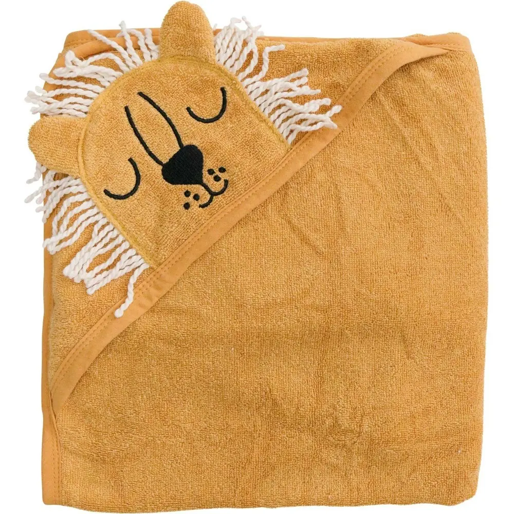 2x LVD Cotton/Polyester Baby/Toddler Soft Hooded Lion Bath Towel 90cm Brown