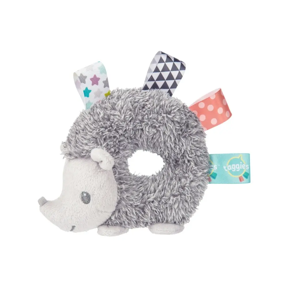 2x Mary Meyer Taggies Heather Hedgehog Teether Rattle 13.5cm Grey Baby 0+ Grey