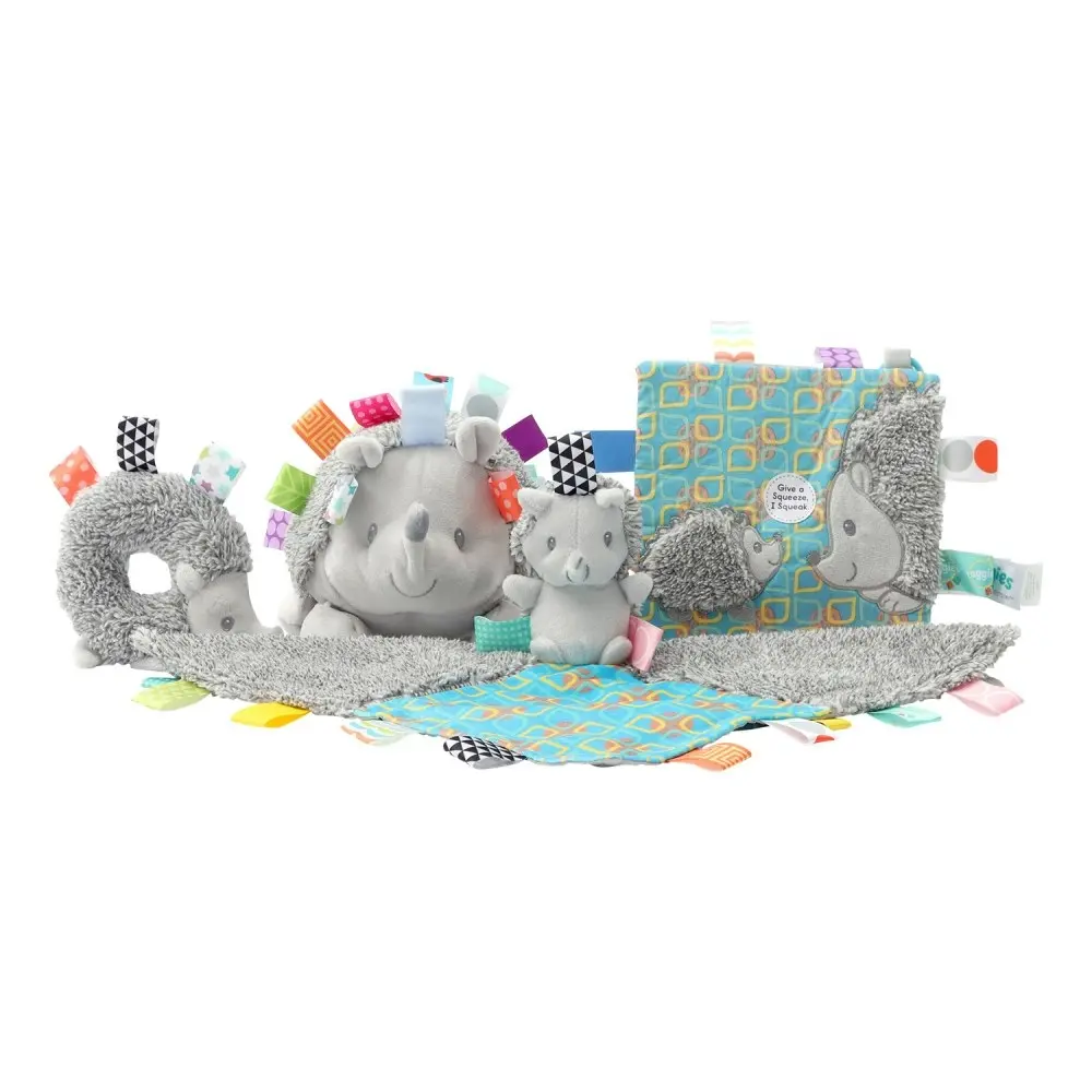 2x Mary Meyer Taggies Heather Hedgehog Teether Rattle 13.5cm Grey Baby 0+ Grey