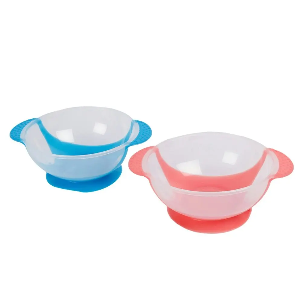 6x Cuddle Bug Baby/Toddler Feeding Suction Training Bowl Set 13x9cm Blue/Pink