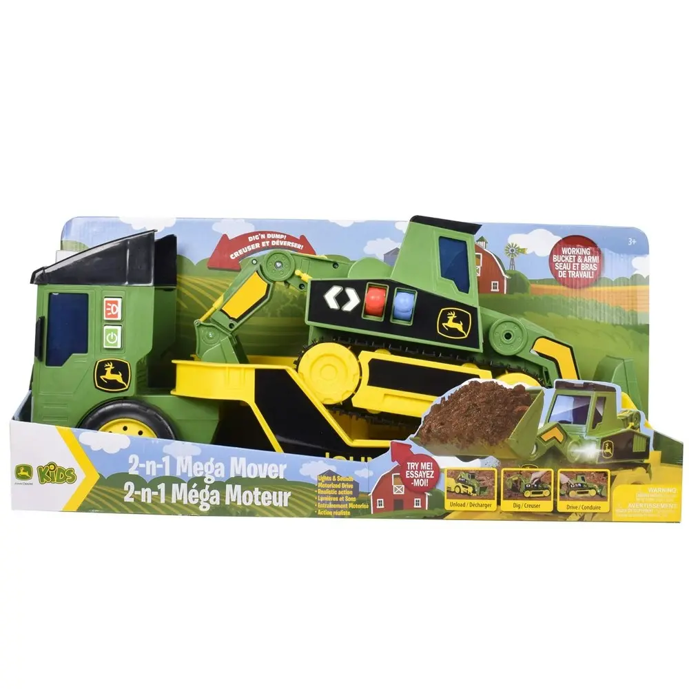 John Deere Mega Mover Maxx Action 60cm 2-N-1 Kds/Child Construction Truck Toy