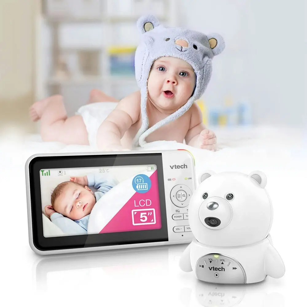 VTech Full Colour Baby Video & Audio Monitor Twin Bear Camera Pack White