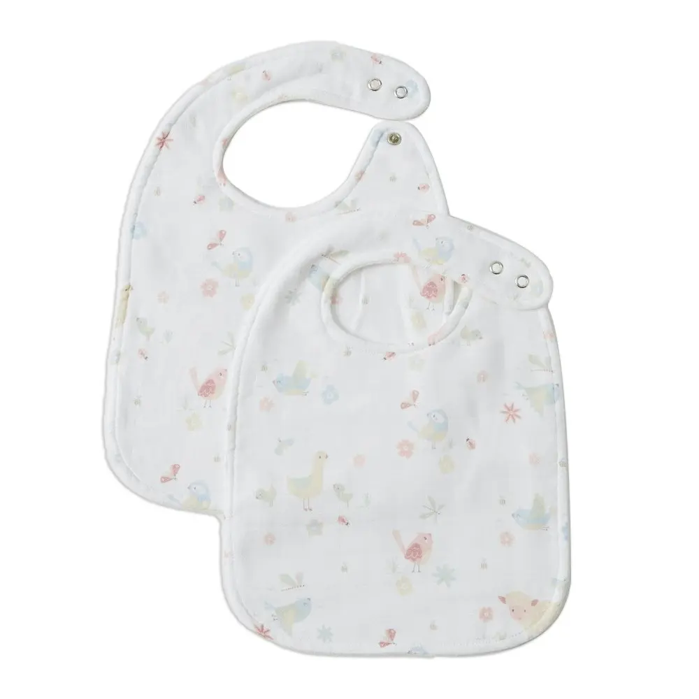 2x 2pc Jiggle & Giggle Birdy Muslin Bib Set Baby/Infant Burp Drooling/Feeding