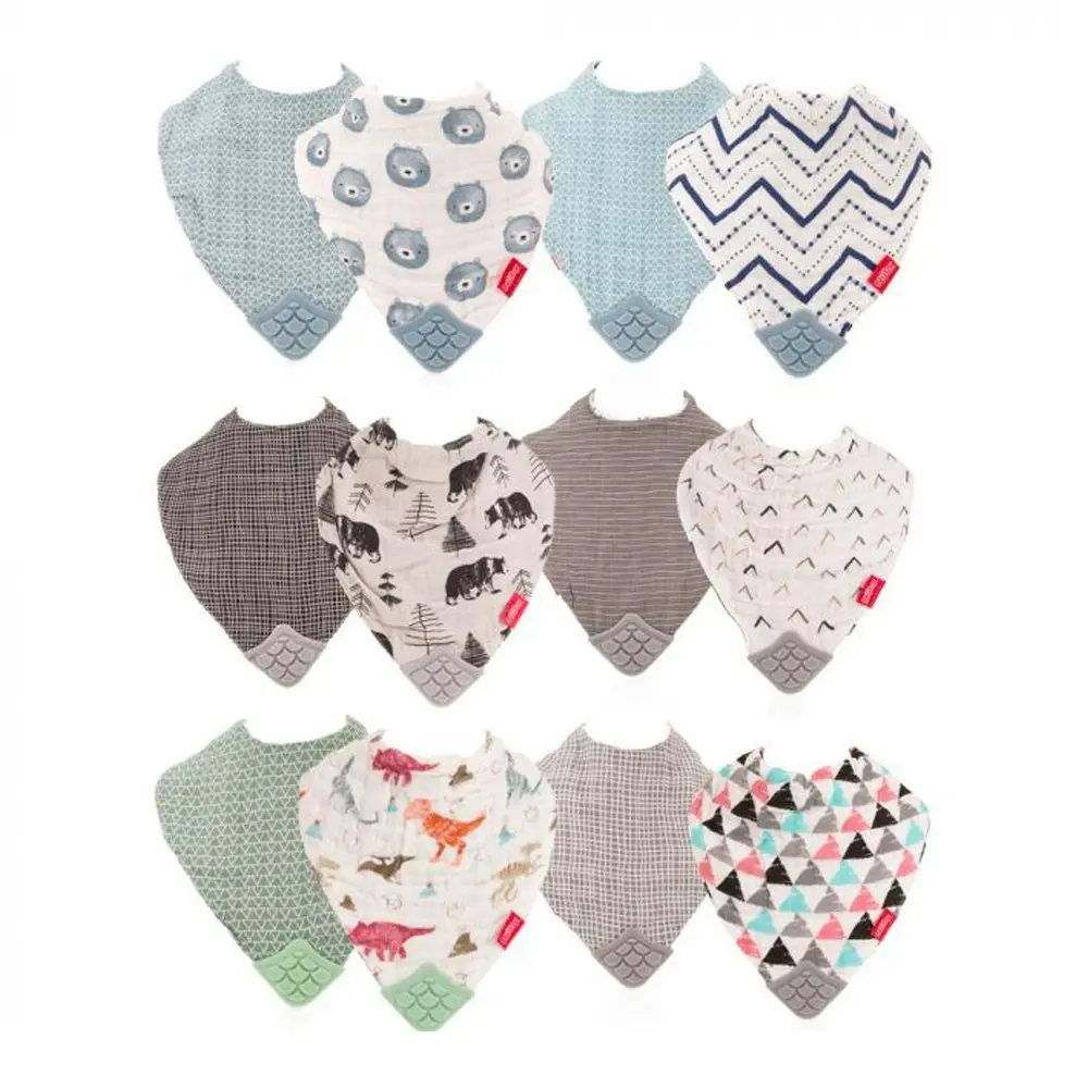 Nuby Baby/Infant Muslin Reversible Bandana Drool/Feeding Bib Boy 0m+ Assorted