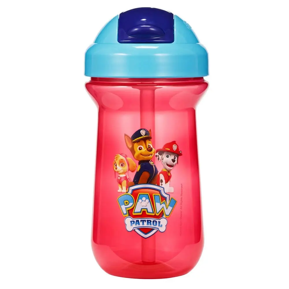 2pc The First years Flip Top Straw Cup Baby/Toddler 18m+ Water Bottle Paw Patrol