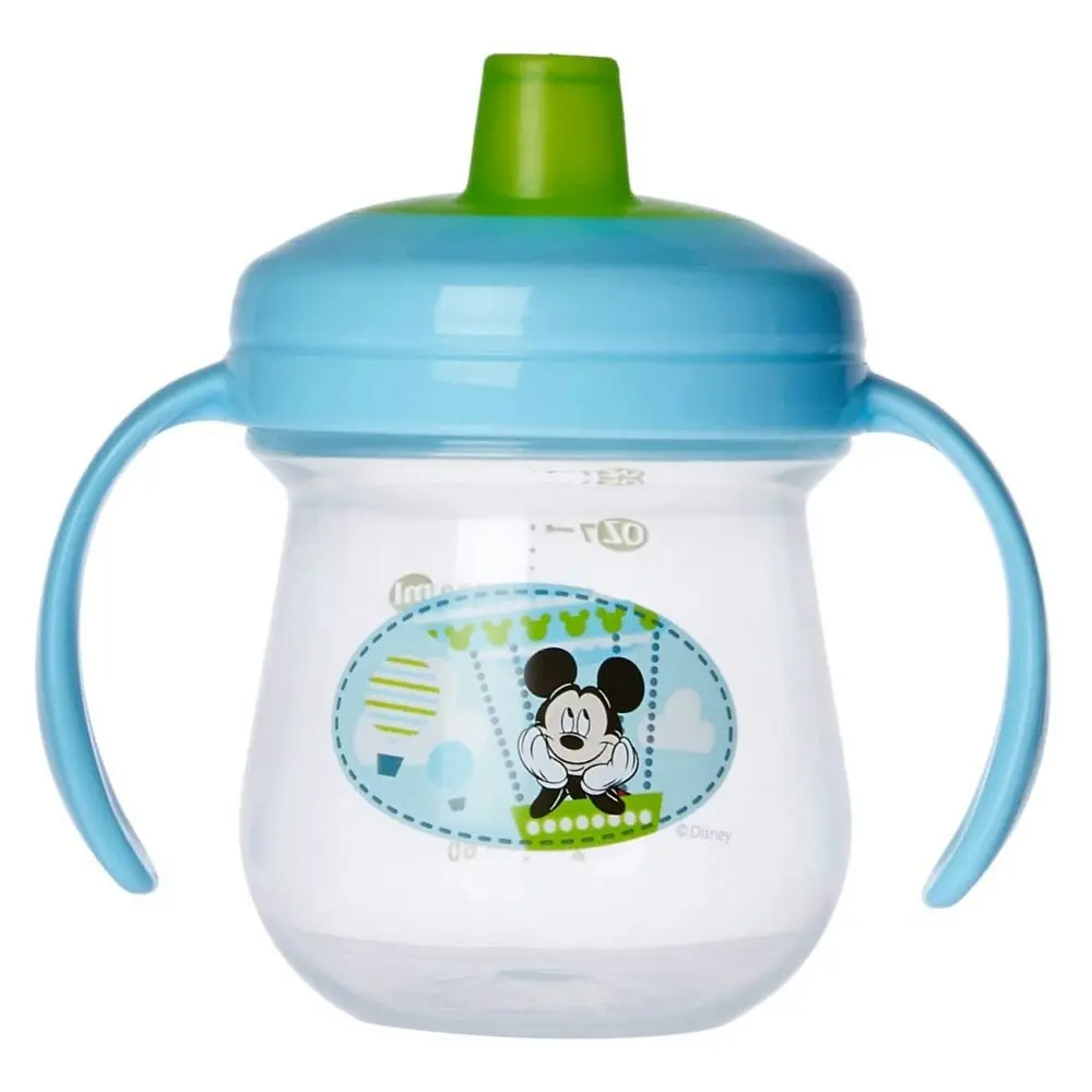 2PK The First years Soft Spout Trainer Drinking Sippy Cup Baby 9m+ Mickey Blue