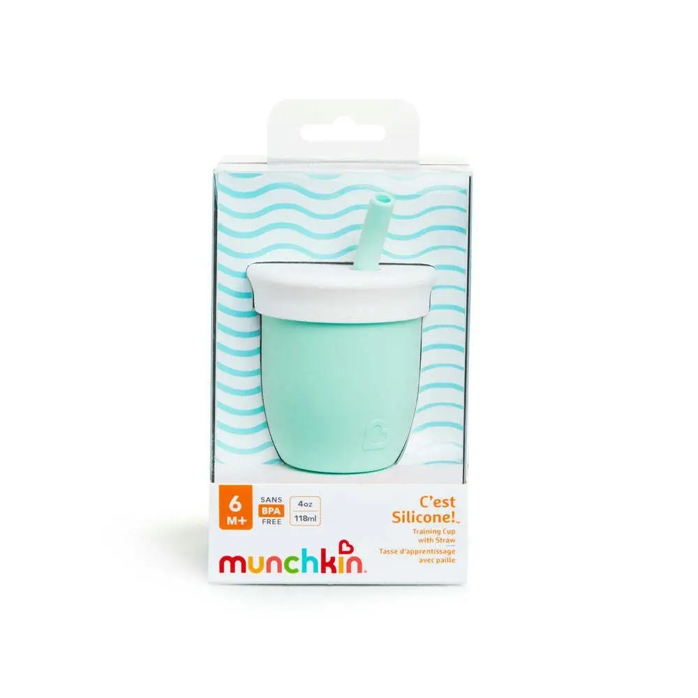 Munchkin 4oz/118ml C'est Silicone! Open Training Sippy Cup with Straw 6M+