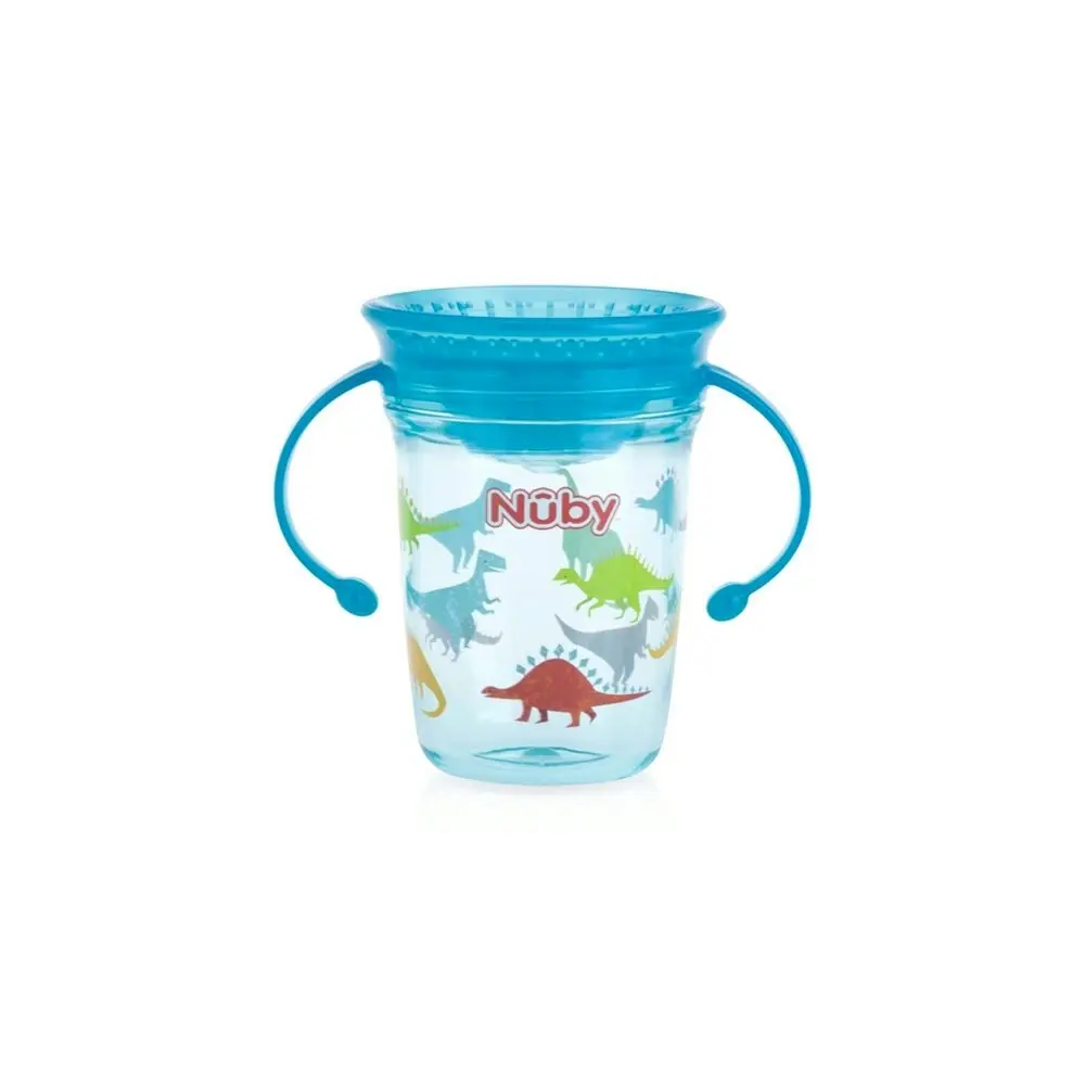 2x Nuby Tritan Twin 360 No Spill Baby Wonder Drinking Cup 240ml 6m+ Assorted