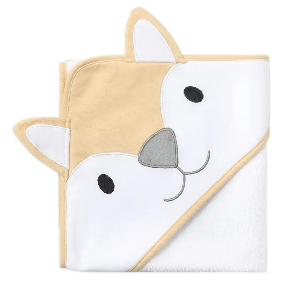 2x The Peanutshell Woodland Adventure Character Soft Hooded Baby Bath Towel