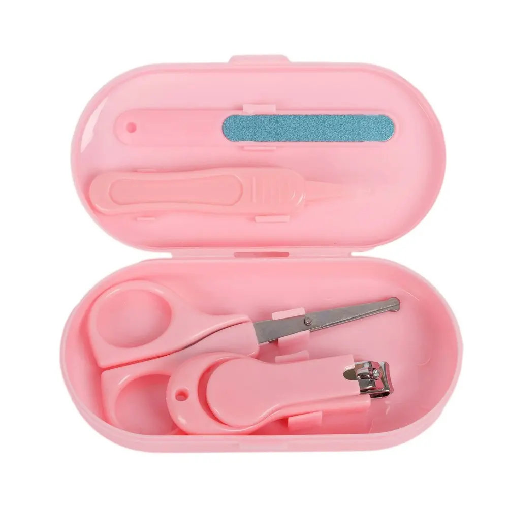 2x 4pc Cuddle Bug Baby Grooming Nail Clipper Care Set In Case 2 Asst Pink & Blue