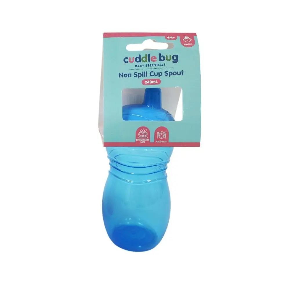 6x Cuddle Bug Baby/Toddler Non-Spill Training Drinking Cup Spout 240ml Pink/Blue