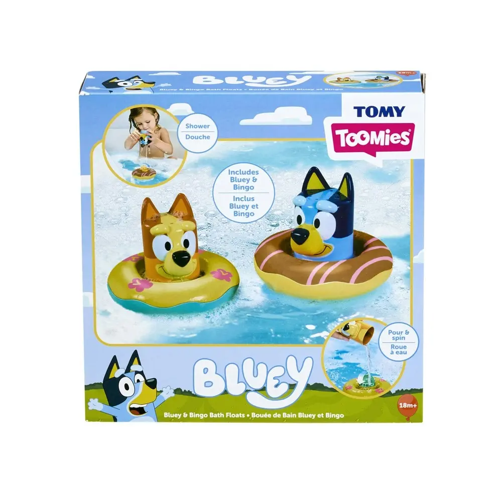 2pc Bluey Bath Floats Kids/Childrens Fun Bath Time Floaties Play Toy Set 18m+