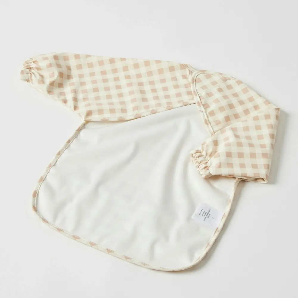 Jiggle & Giggle Polyester Gingham Smock Long-Sleeve Baby/Infant Feeding Apron