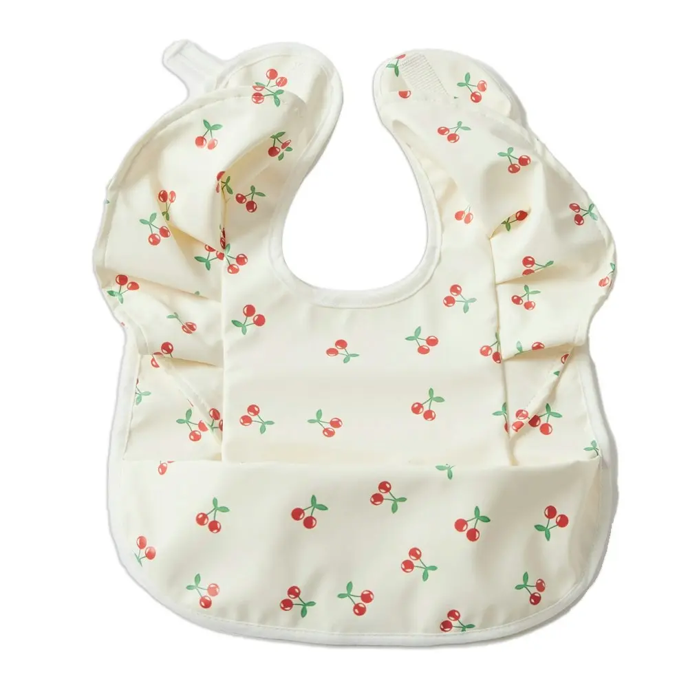 2x Jiggle & Giggle Polyester Cherry Frilled Bib Baby/Infant Drooling/Feeding